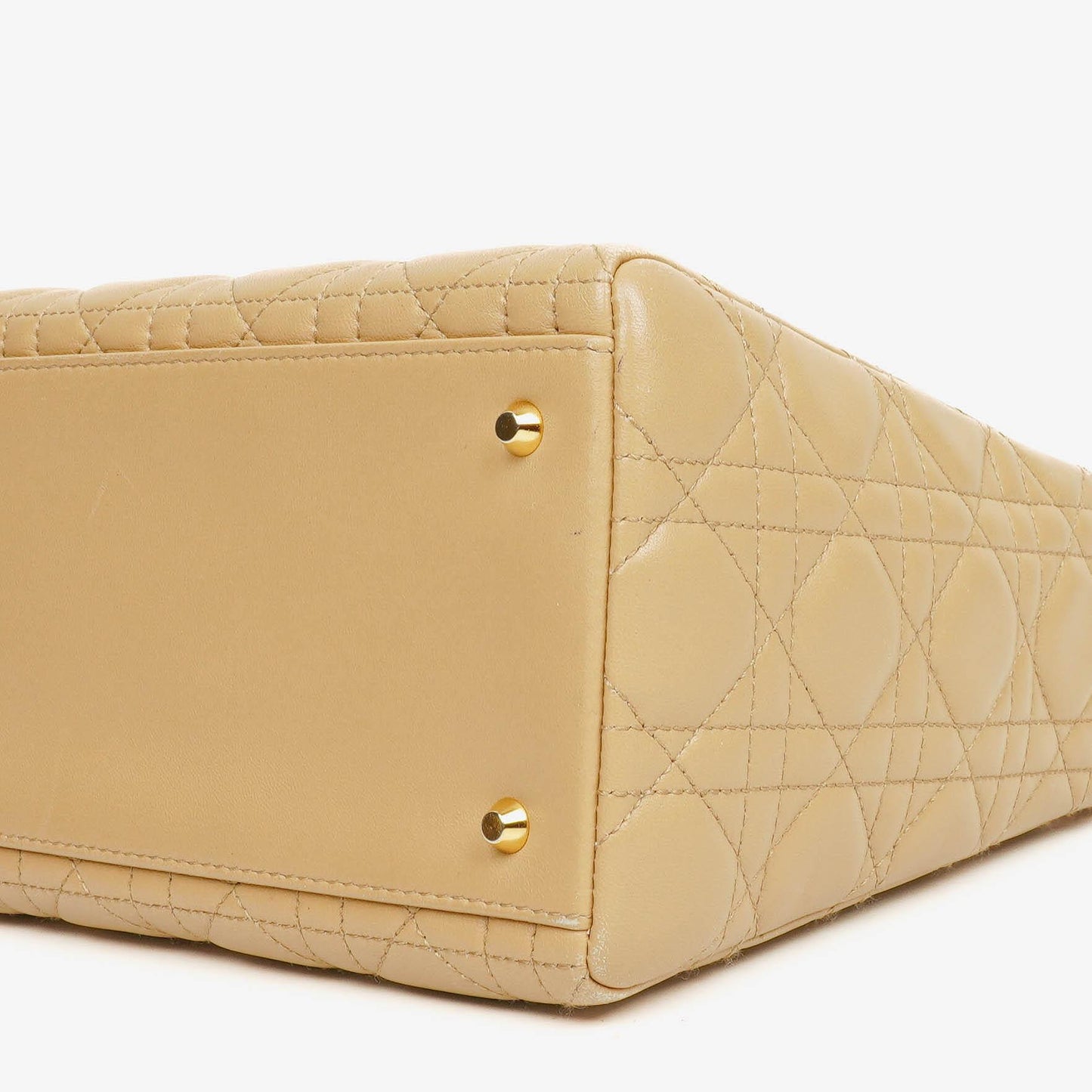 Christian Dior Lady Dior Tasche aus beigem Cannage-Steppleder