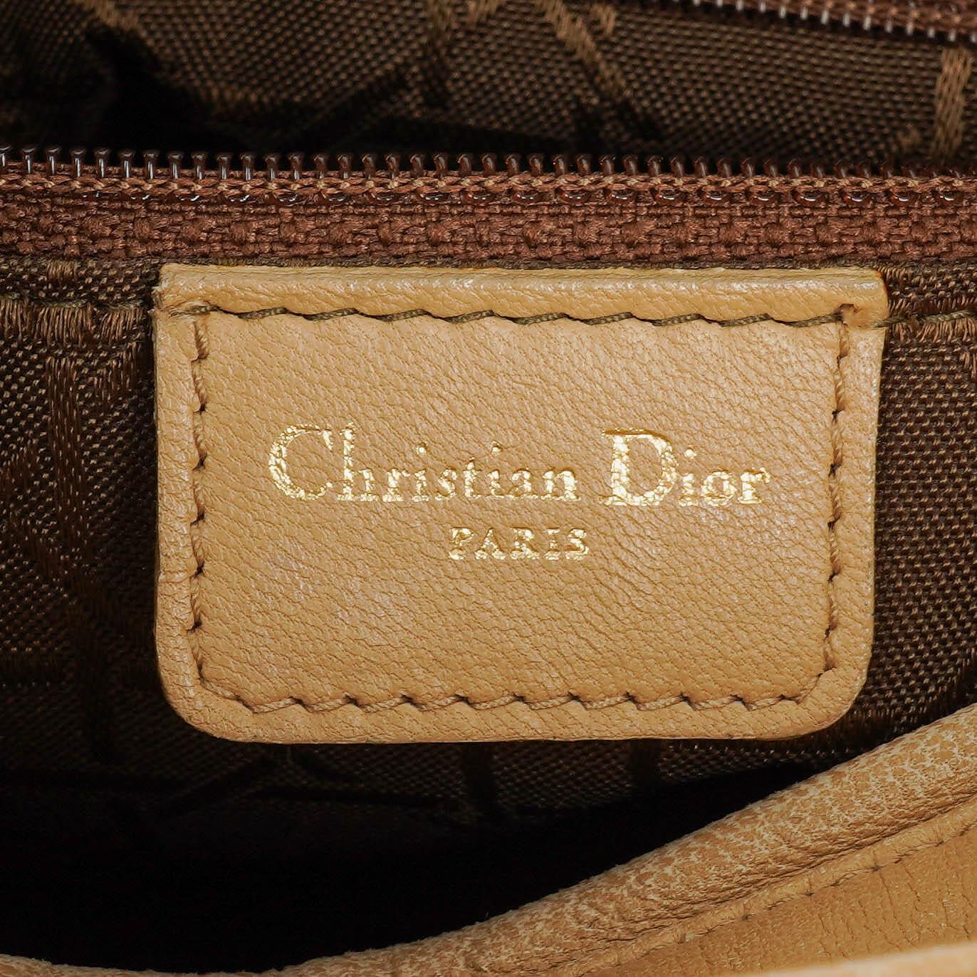 Christian Dior Lady Dior Tasche aus beigem Cannage-Steppleder