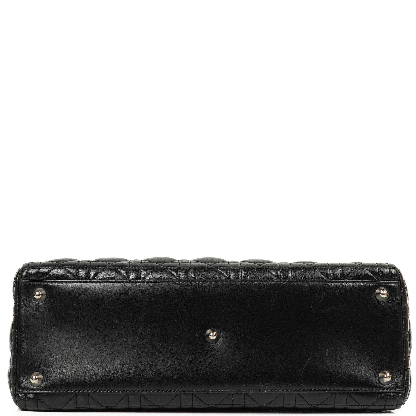 Christian Dior Große Lady Dior Schwarze Cannage Gestepptes Lammleder Handtasche, 2010