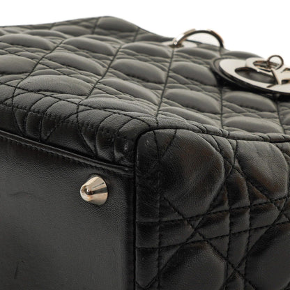 Christian Dior Große Lady Dior Schwarze Cannage Gestepptes Lammleder Handtasche, 2010