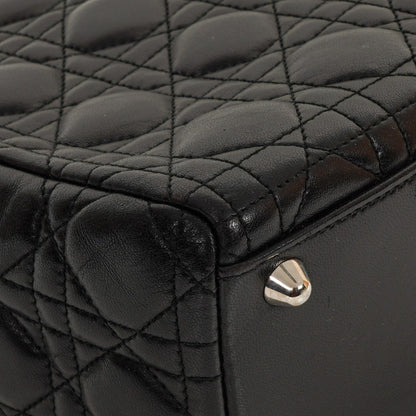 Christian Dior Große Lady Dior Schwarze Cannage Gestepptes Lammleder Handtasche, 2010