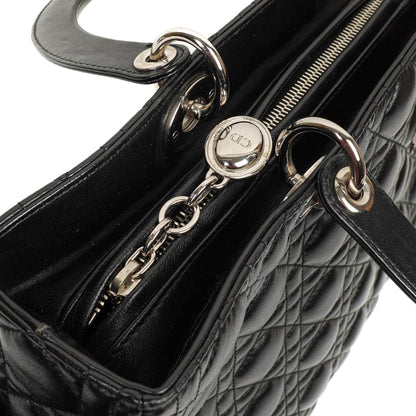 Christian Dior Große Lady Dior Schwarze Cannage Gestepptes Lammleder Handtasche, 2010