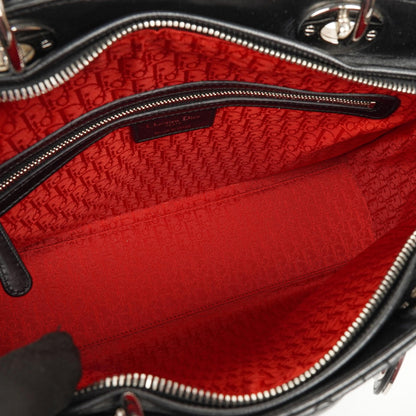 Christian Dior Große Lady Dior Schwarze Cannage Gestepptes Lammleder Handtasche, 2010