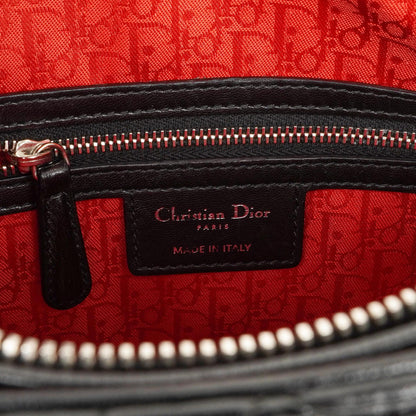 Christian Dior Große Lady Dior Schwarze Cannage Gestepptes Lammleder Handtasche, 2010
