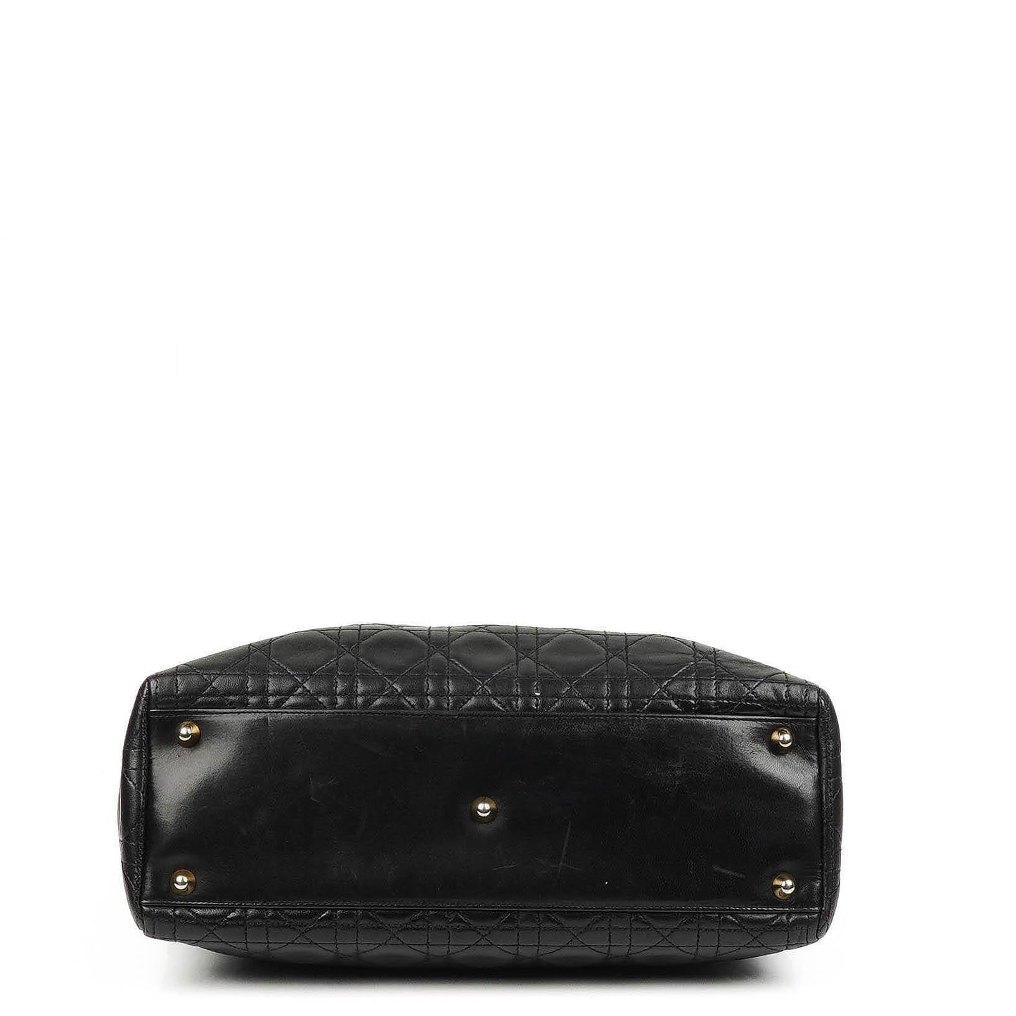 Christian Dior Große Lady Dior Schwarzes Cannage Gestepptes Lammleder Handtasche
