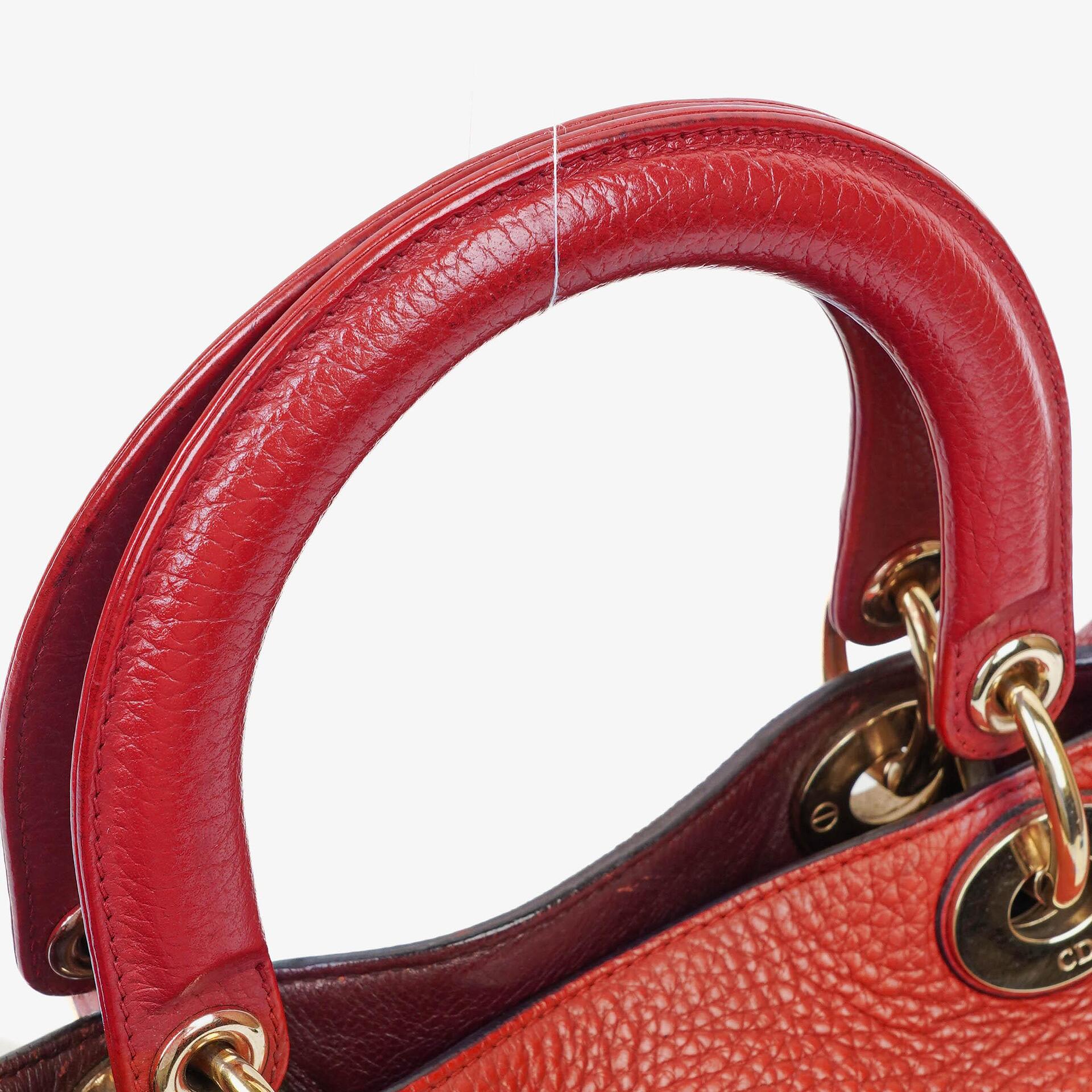 Christian Dior mittelgroße Diorissimo Tote aus burgunderfarbenem Kalbsleder