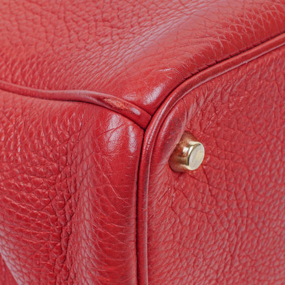 Christian Dior mittelgroße Diorissimo Tote aus burgunderfarbenem Kalbsleder