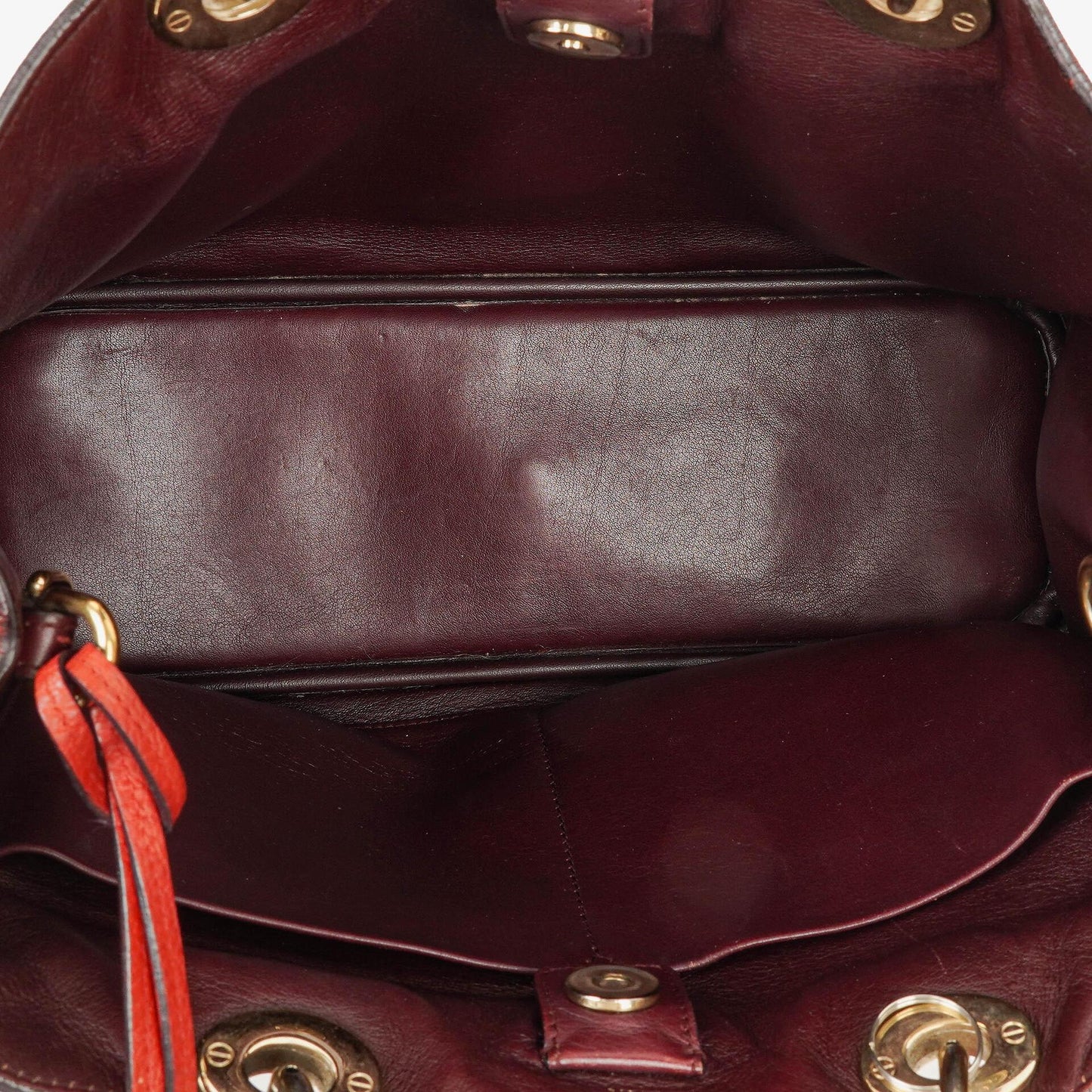 Christian Dior mittelgroße Diorissimo Tote aus burgunderfarbenem Kalbsleder