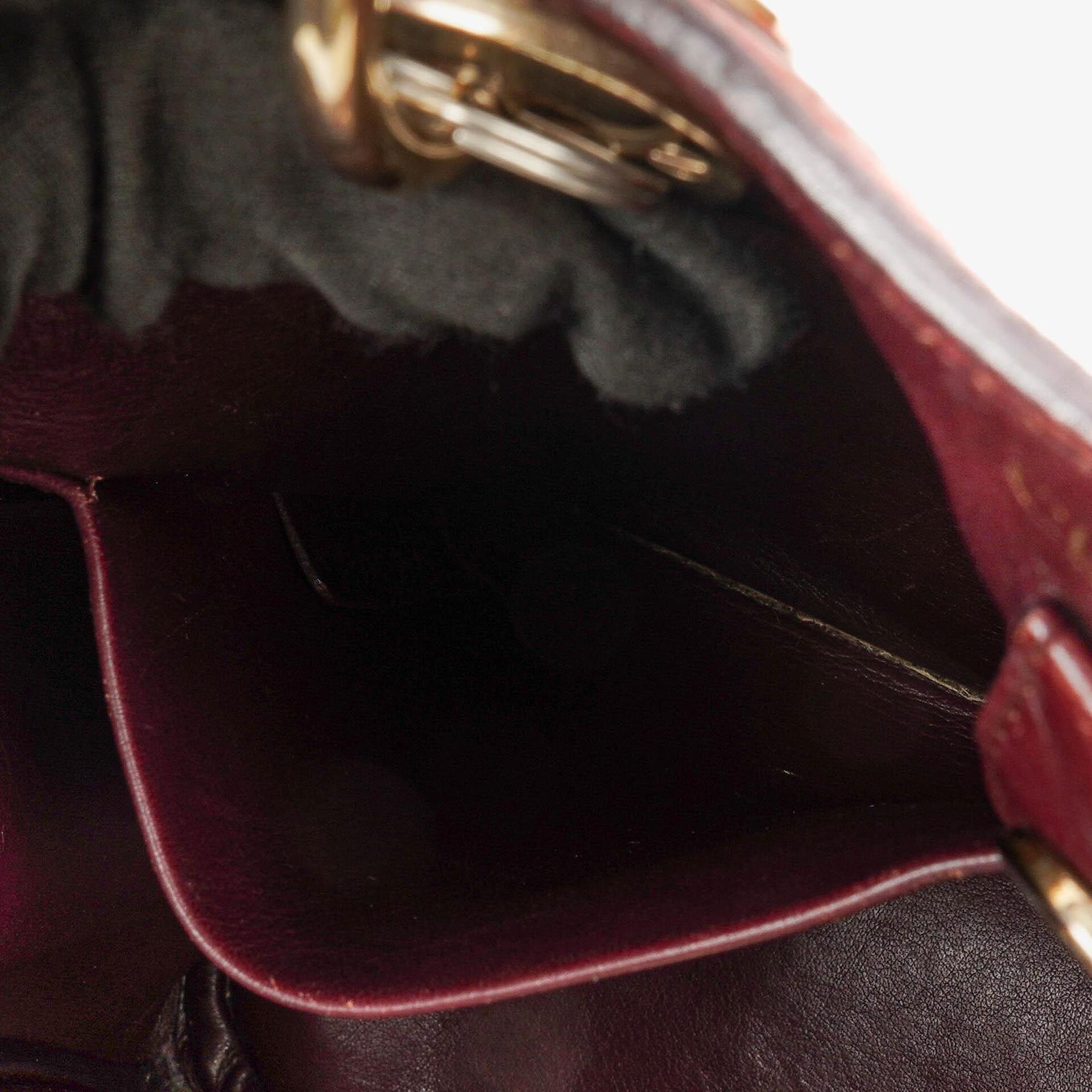 Christian Dior mittelgroße Diorissimo Tote aus burgunderfarbenem Kalbsleder