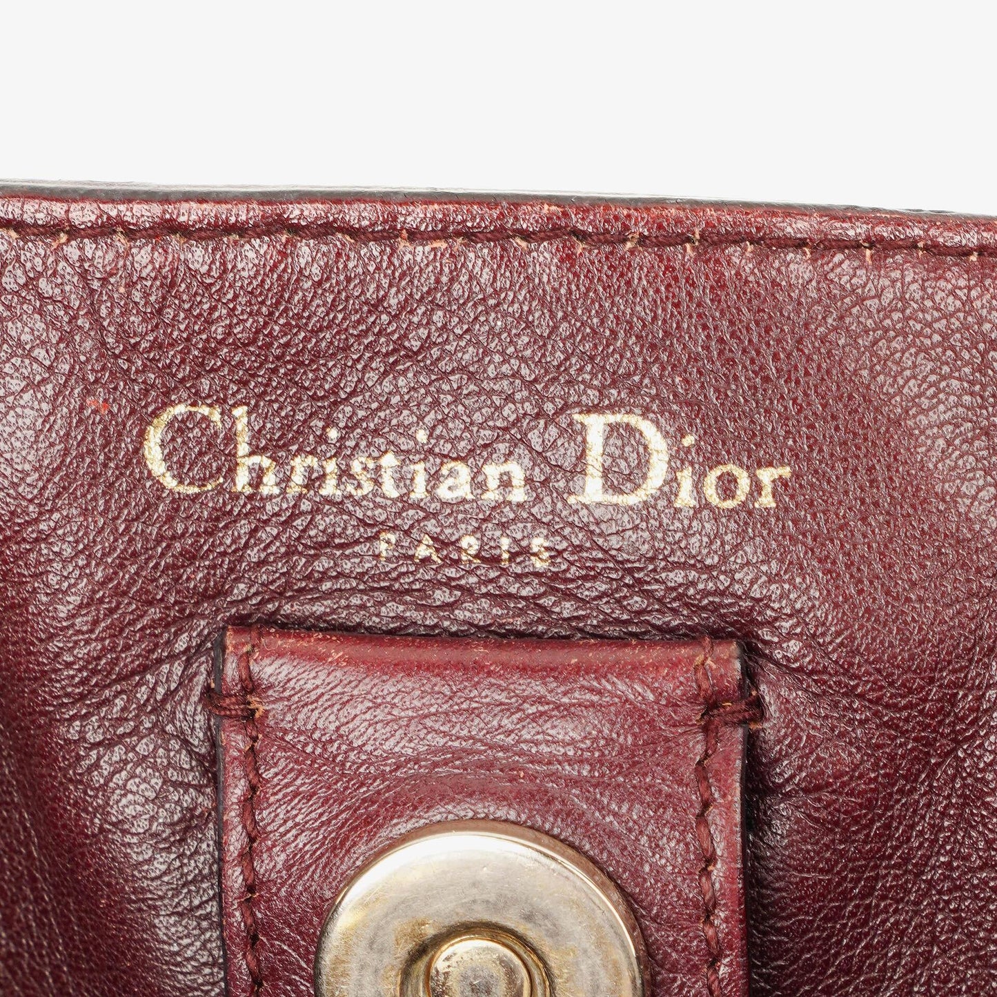 Christian Dior mittelgroße Diorissimo Tote aus burgunderfarbenem Kalbsleder