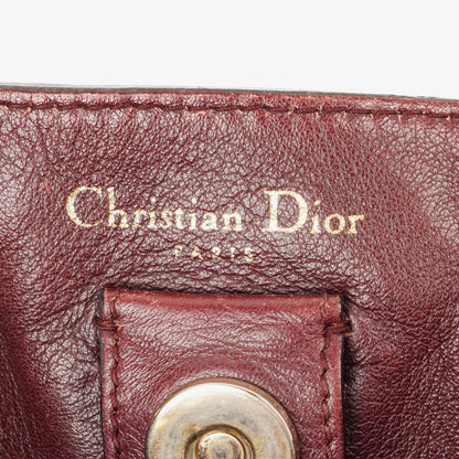 Christian Dior mittelgroße Diorissimo Tote aus burgunderfarbenem Kalbsleder