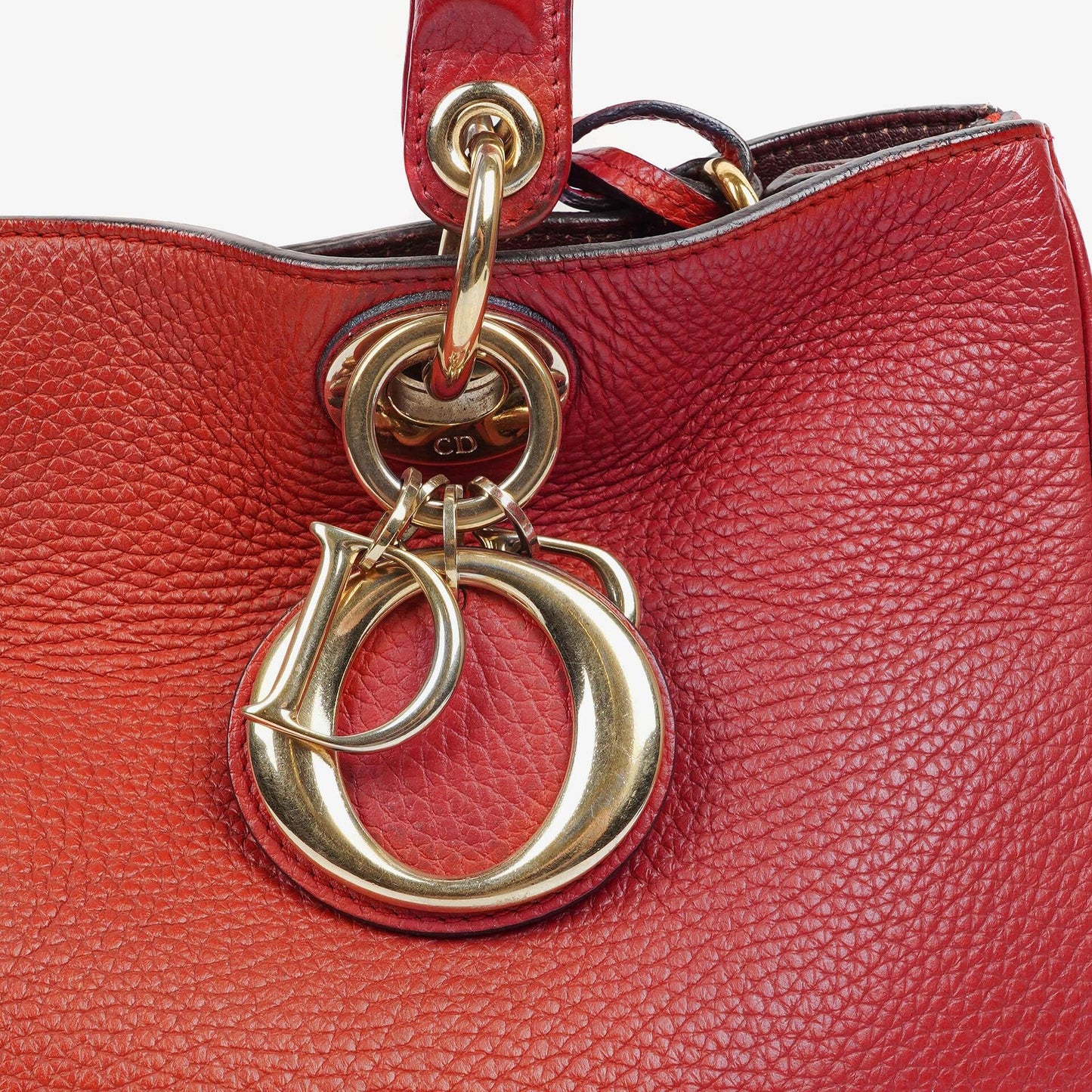 Christian Dior mittelgroße Diorissimo Tote aus burgunderfarbenem Kalbsleder