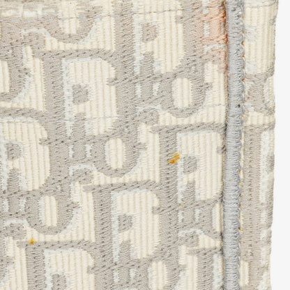 Christian Dior Book Tote Medium mit Oblique-Stickerei in Ecru und Grau