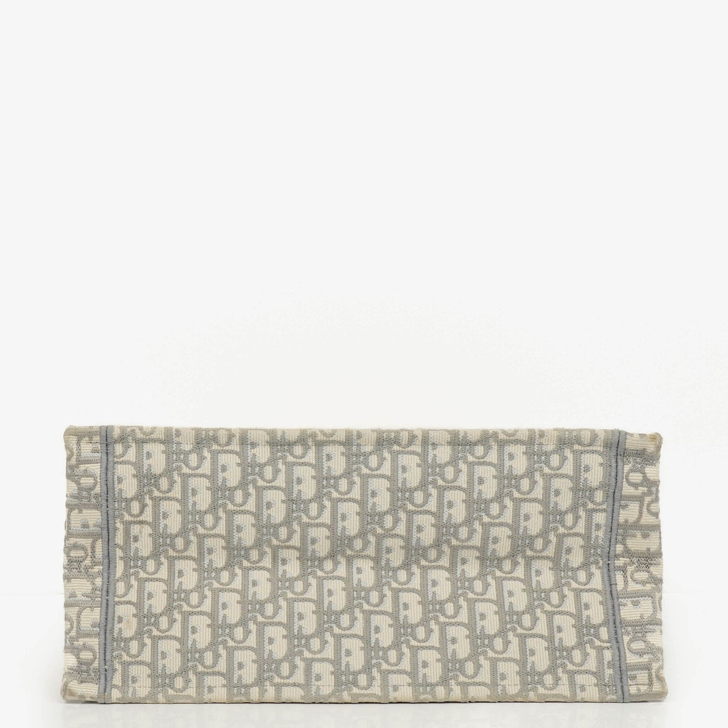 Christian Dior Book Tote Medium mit Oblique Stickerei in Ecru und Grau