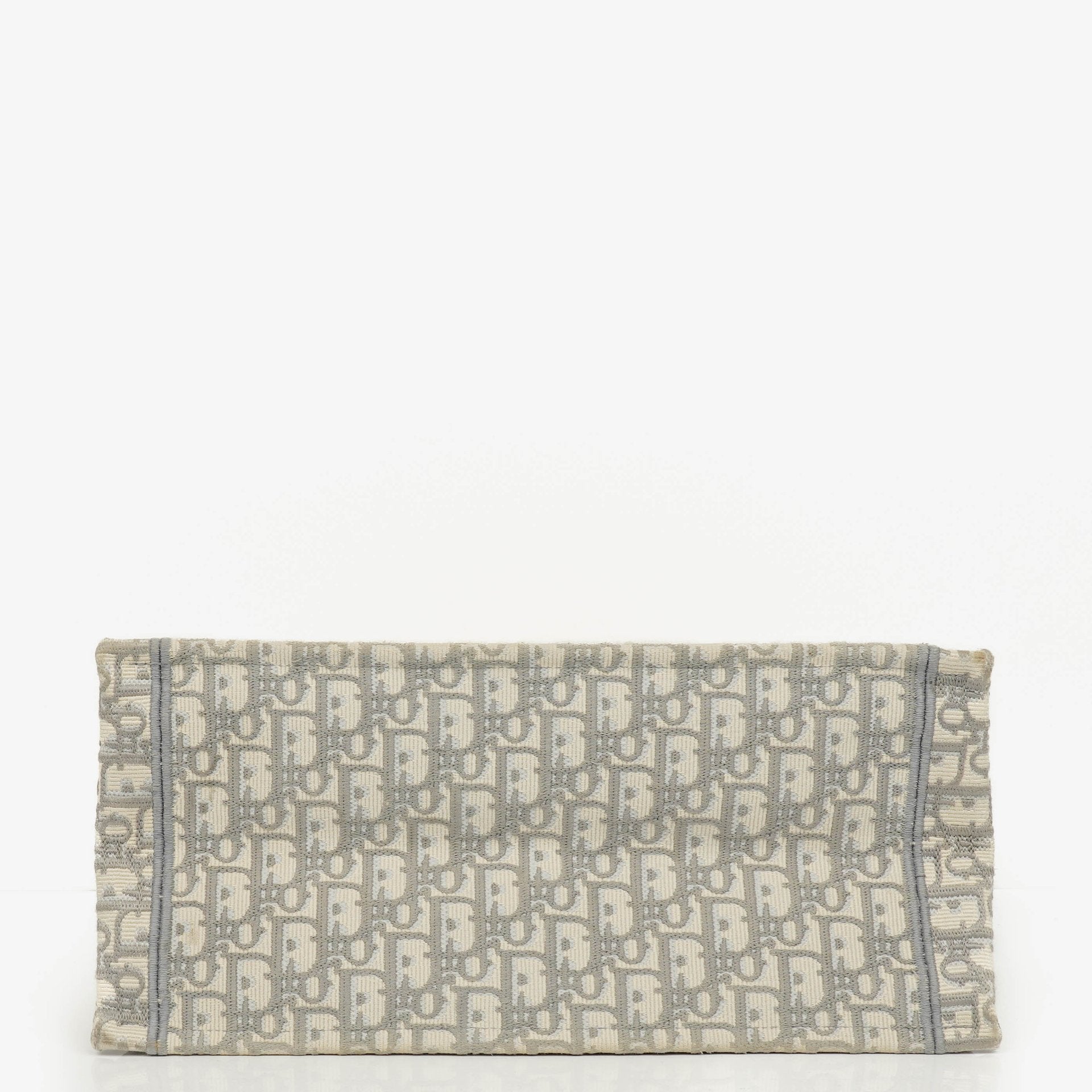 Christian Dior Book Tote Medium mit Oblique Stickerei in Ecru und Grau