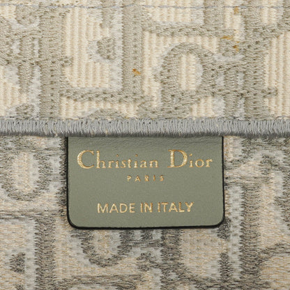 Christian Dior Book Tote Medium mit Oblique Stickerei in Ecru und Grau