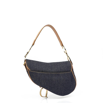 Christian Dior Medium Saddle Tasche aus blauem Denim