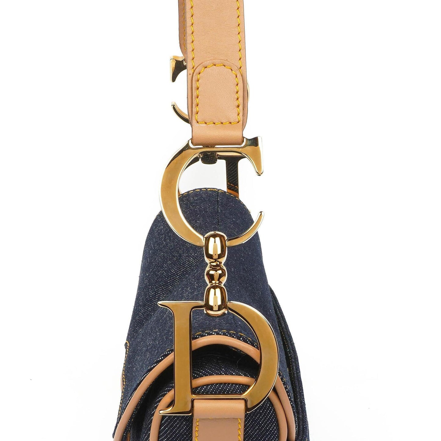 Christian Dior Medium Saddle Tasche aus blauem Denim