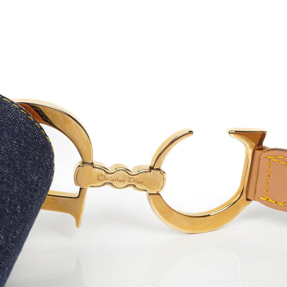 Christian Dior Medium Saddle Tasche aus blauem Denim