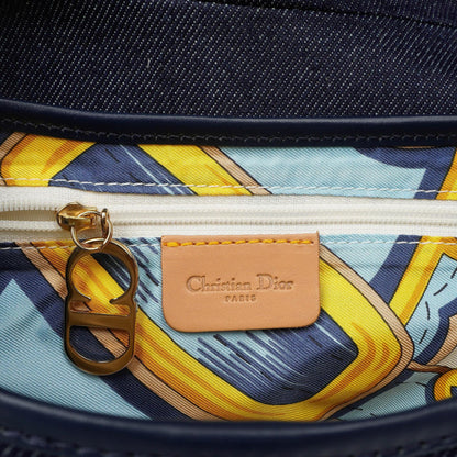 Christian Dior Medium Saddle Tasche aus blauem Denim
