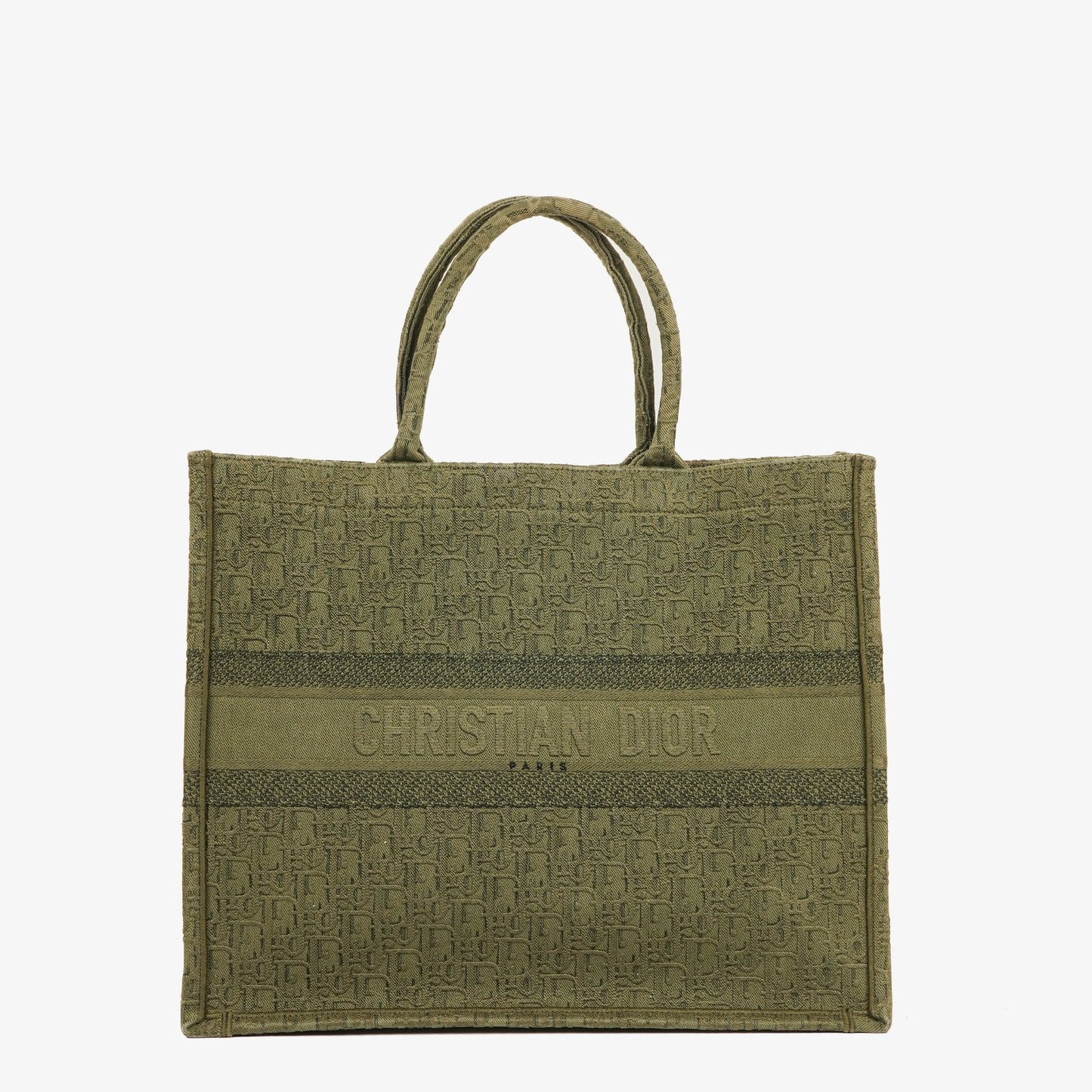 Christian Dior Book Tote aus grünem Oblique Denim