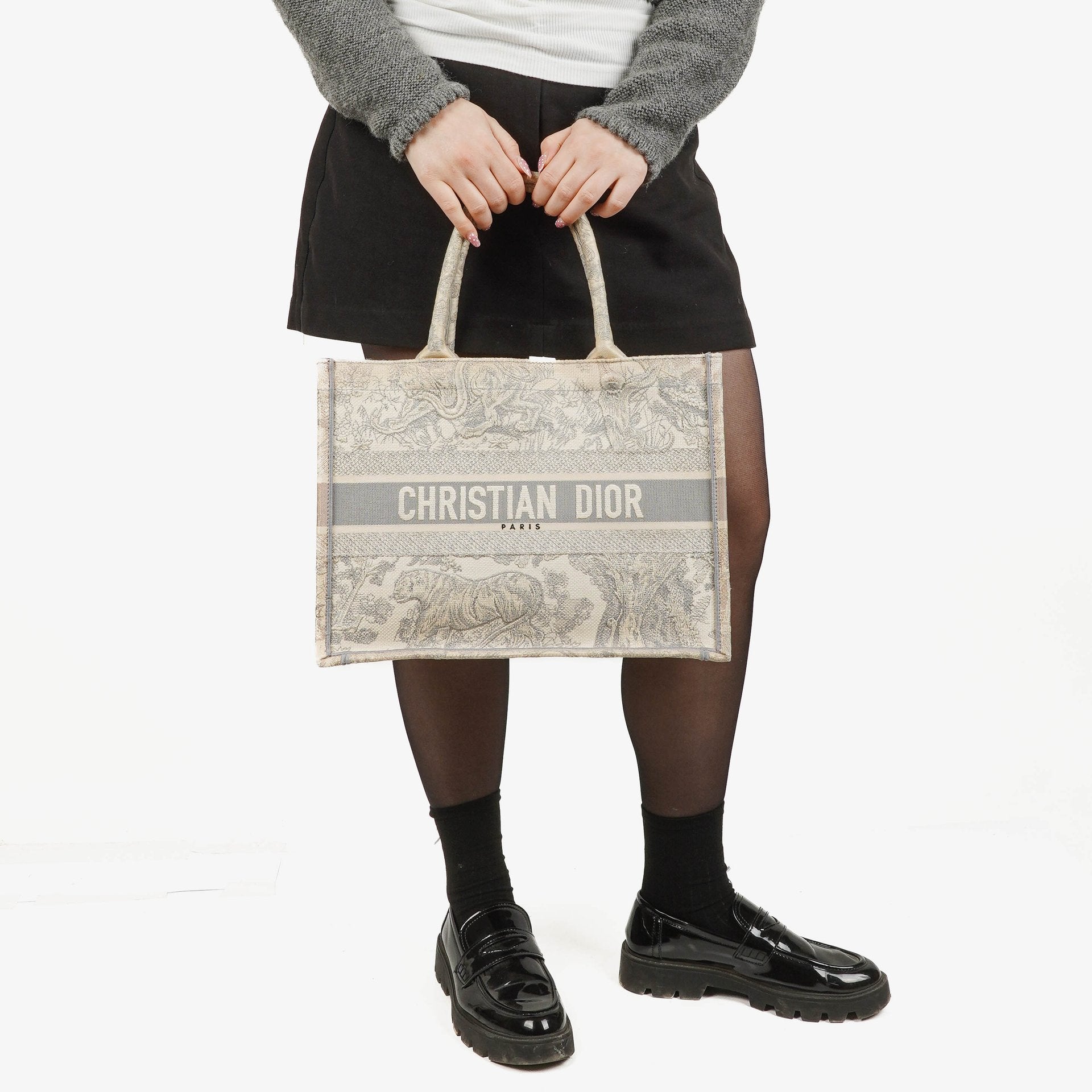 Christian Dior Book Tote Tasche mit Toile de Jouy