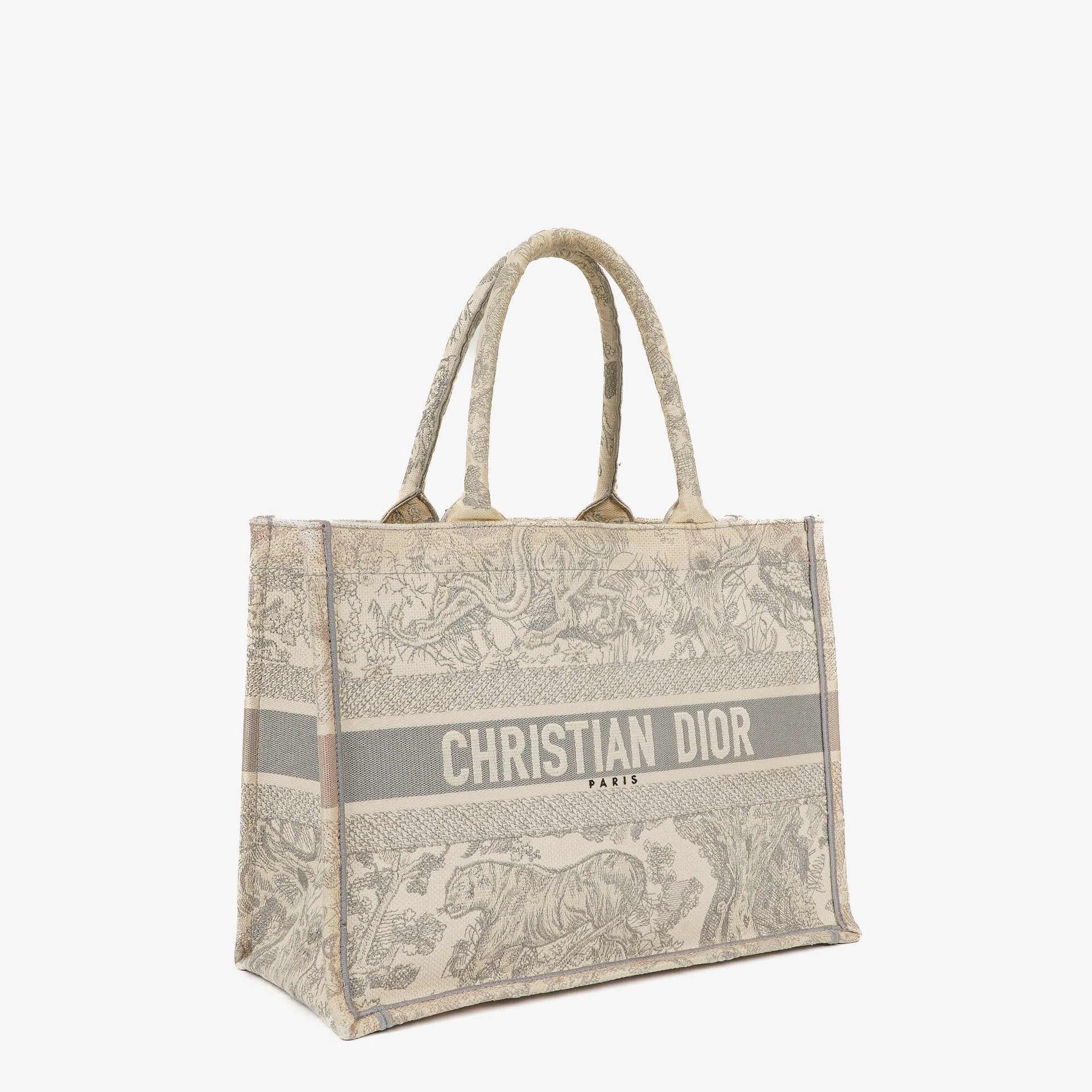 Christian Dior Book Tote Tasche mit Toile de Jouy