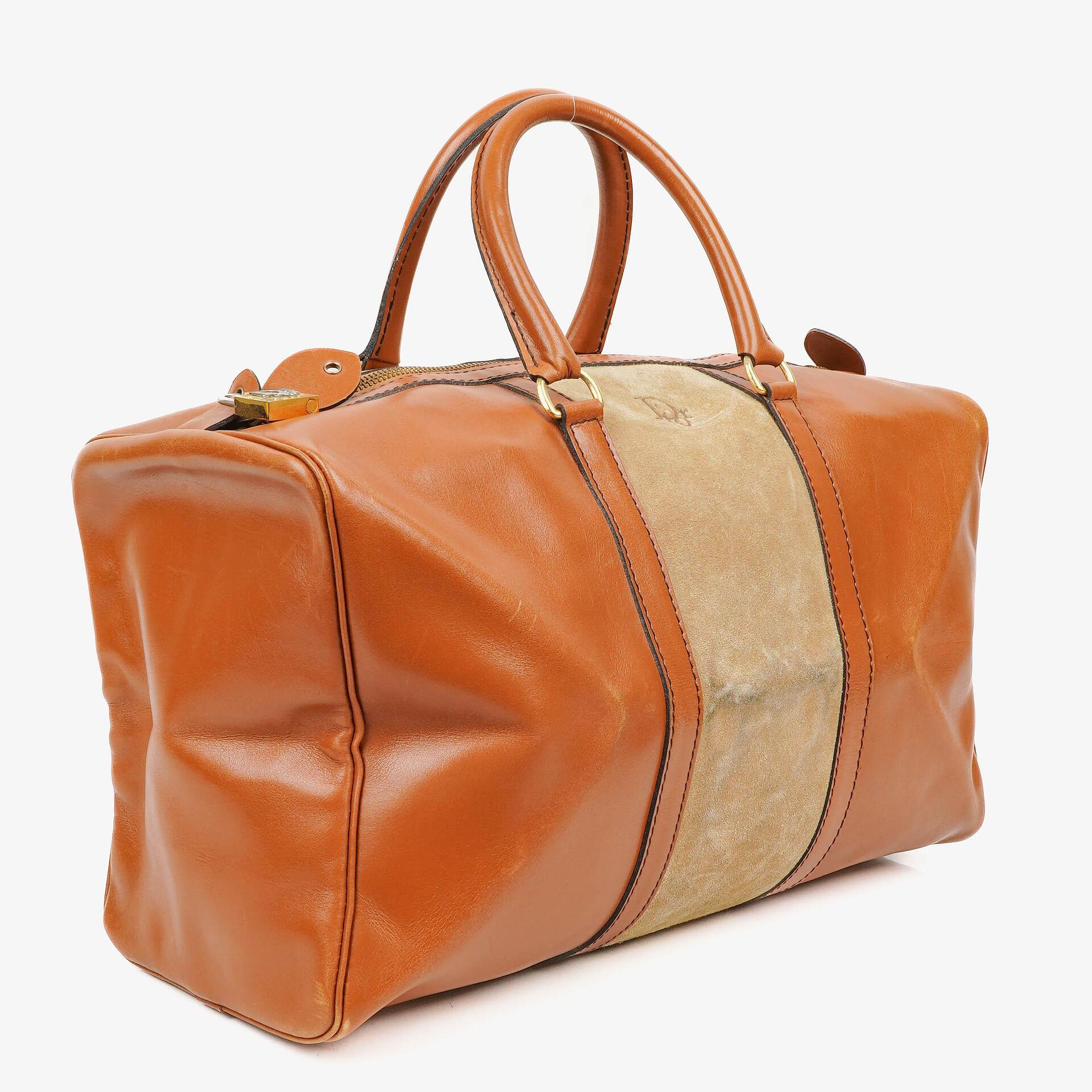 Christian Dior Vintage Boston Tasche aus braunem Leder