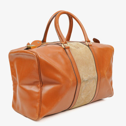 Christian Dior Vintage Boston Tasche aus braunem Leder