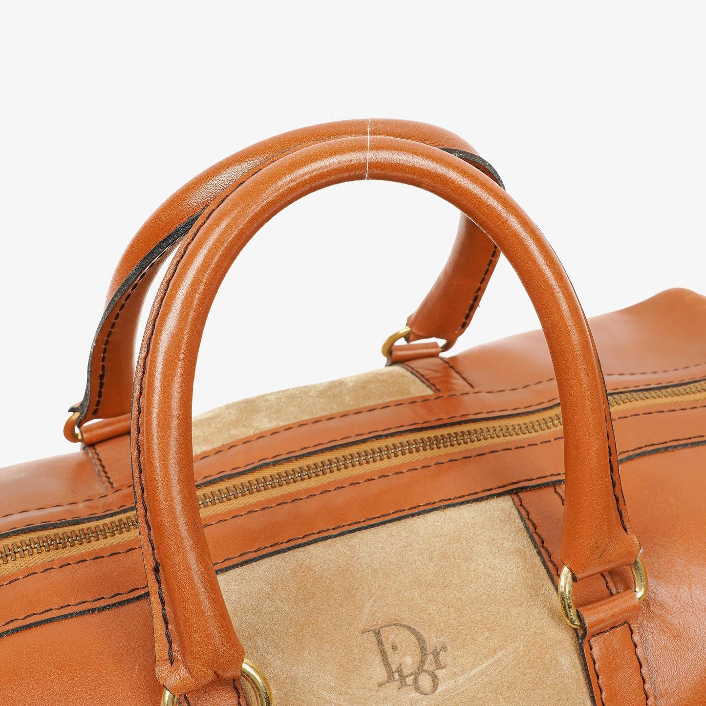 Christian Dior Vintage Boston Tasche aus braunem Leder