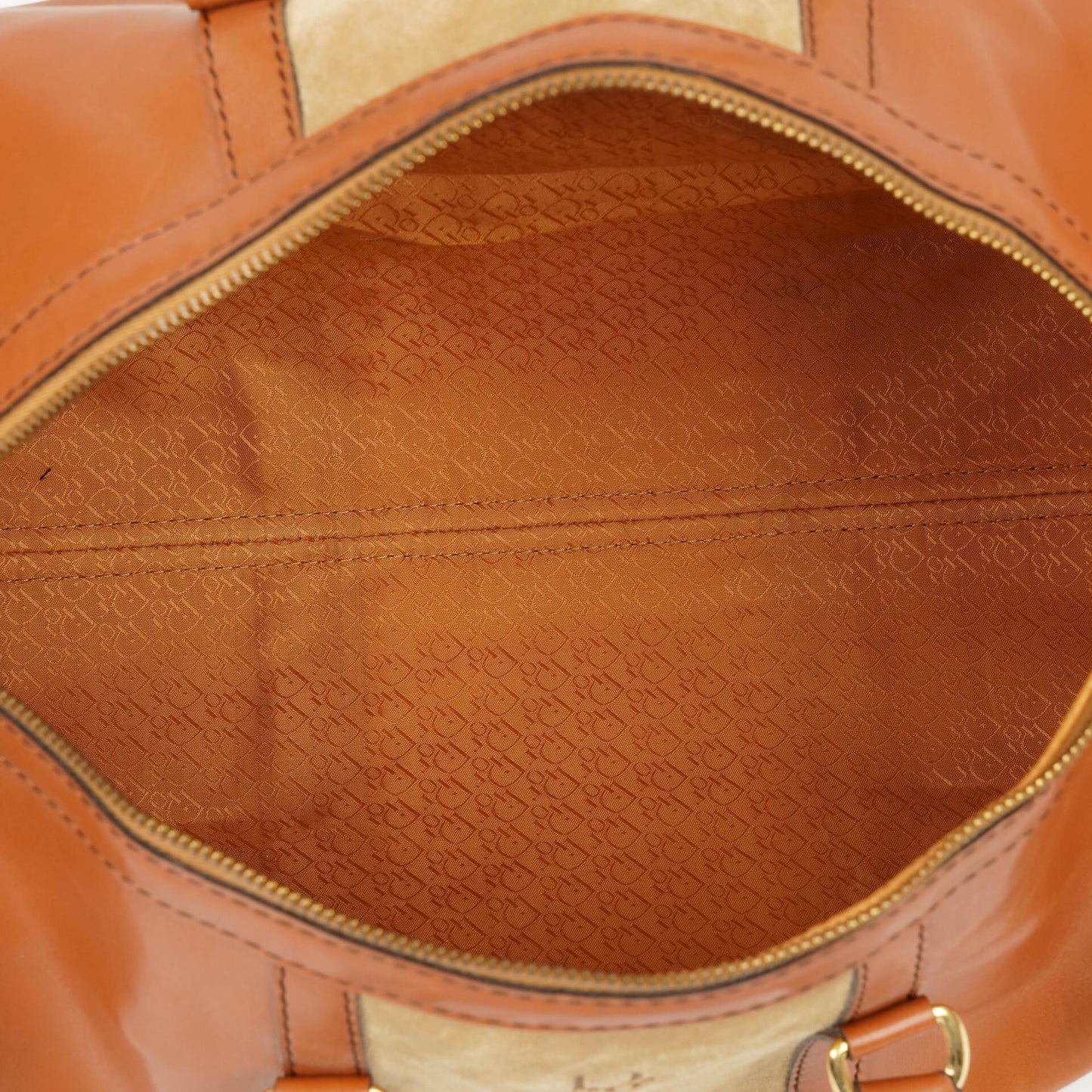 Christian Dior Vintage Boston Tasche aus braunem Leder