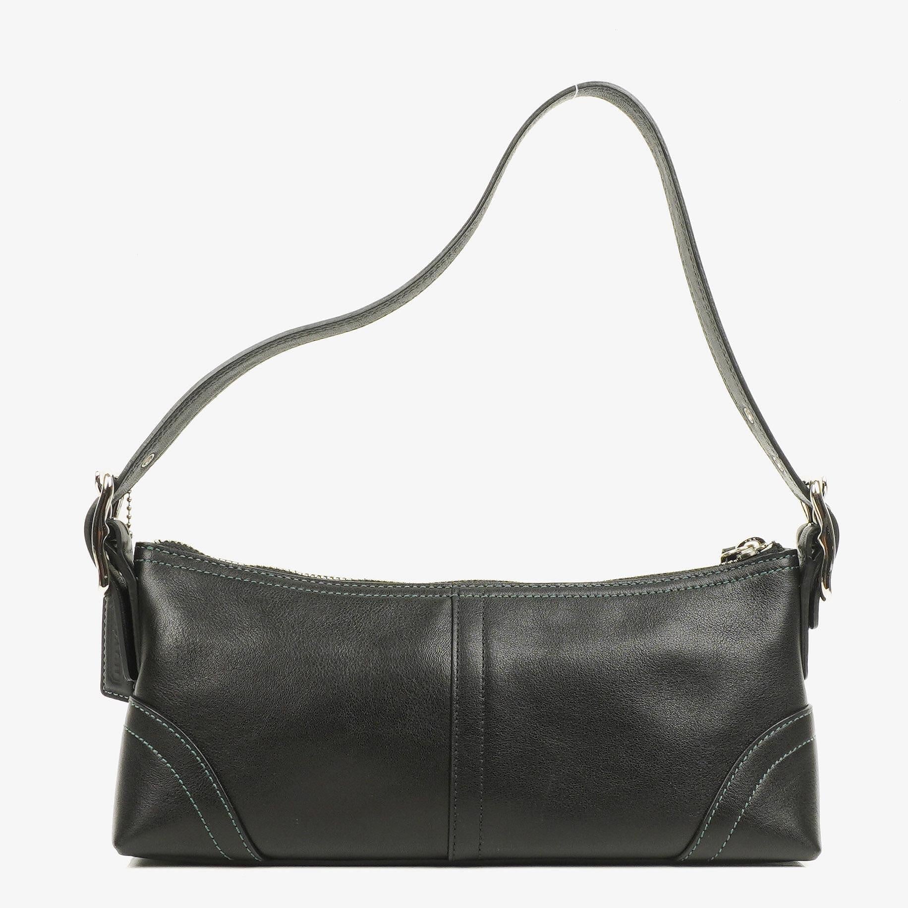 Coach Schultertasche aus schwarzem Leder