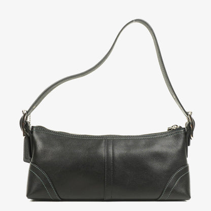 Coach Schultertasche aus schwarzem Leder