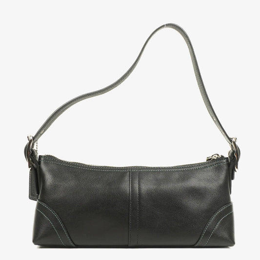 Coach Schultertasche aus schwarzem Leder