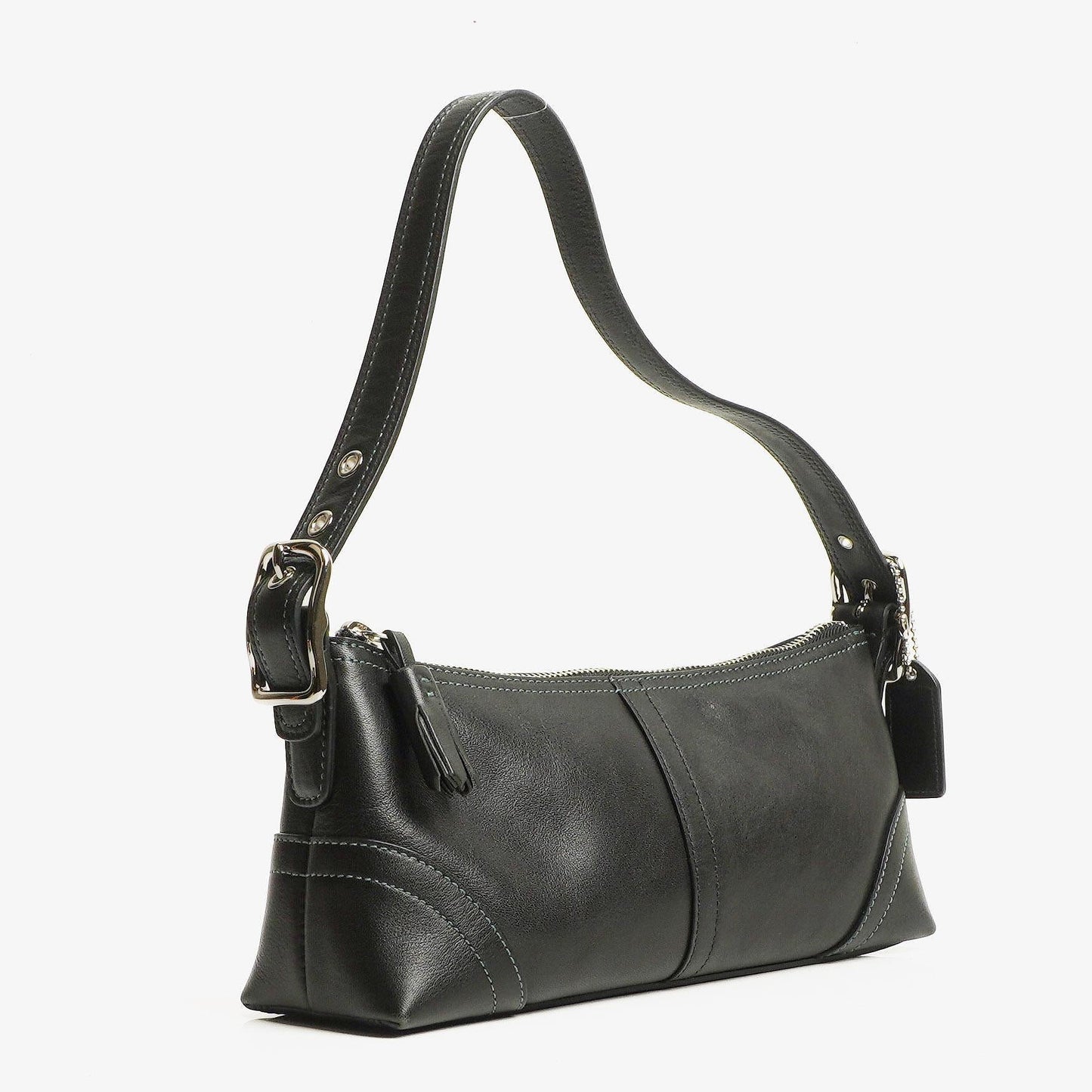 Coach Schultertasche aus schwarzem Leder