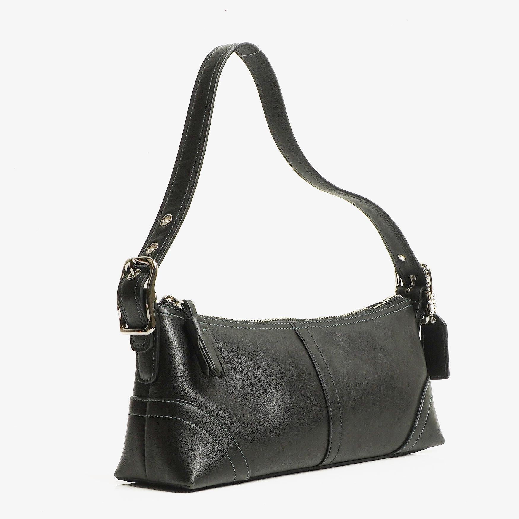 Coach Schultertasche aus schwarzem Leder
