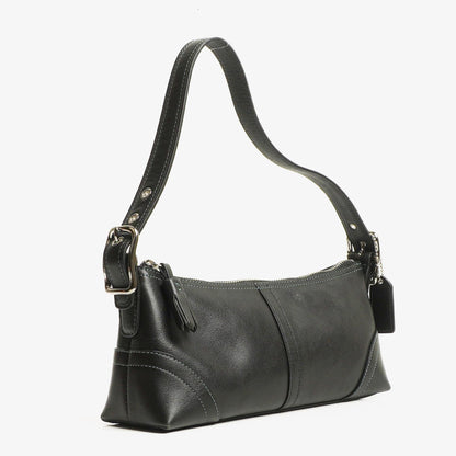 Coach Schultertasche aus schwarzem Leder