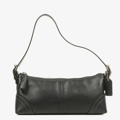 Coach Schultertasche aus schwarzem Leder