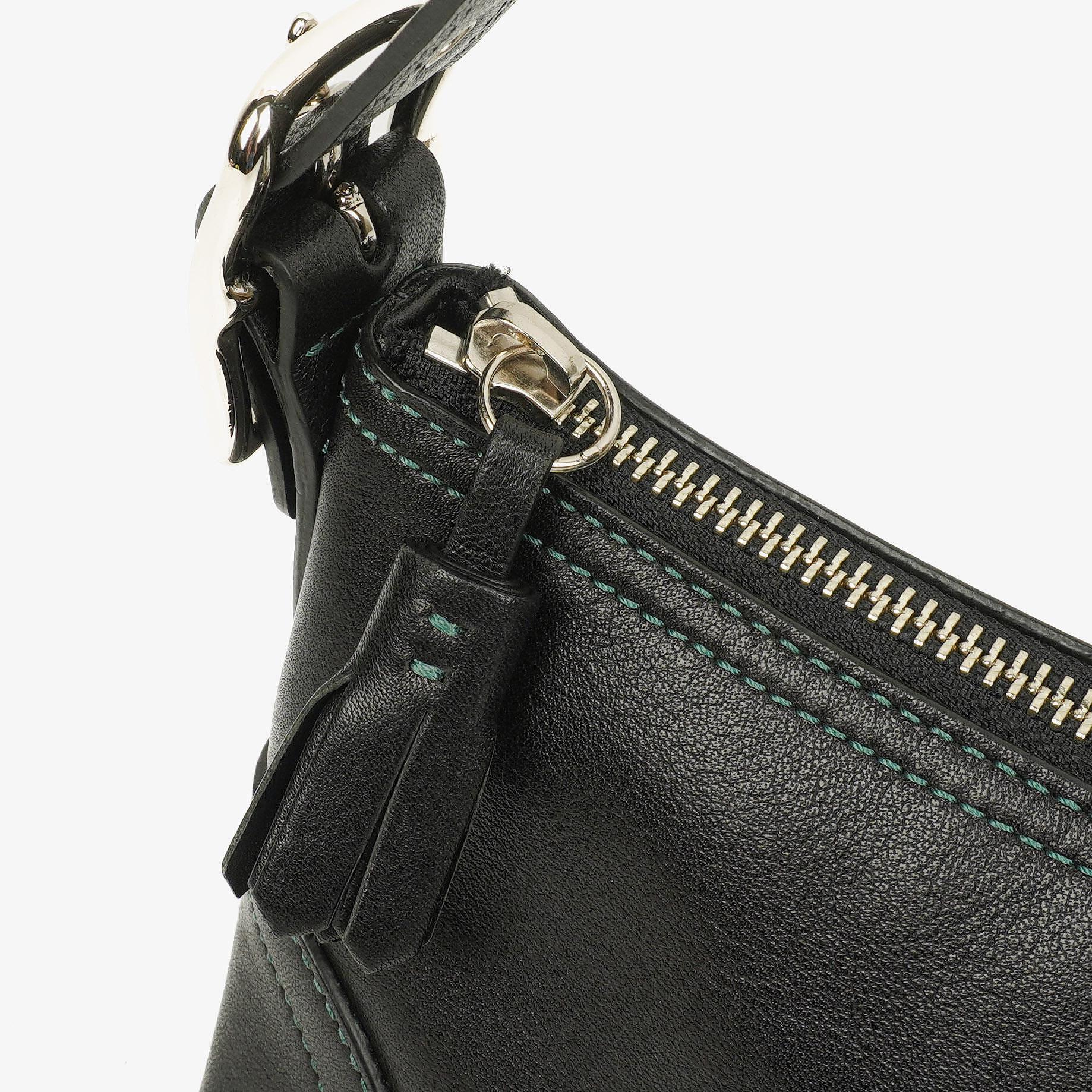 Coach Schultertasche aus schwarzem Leder