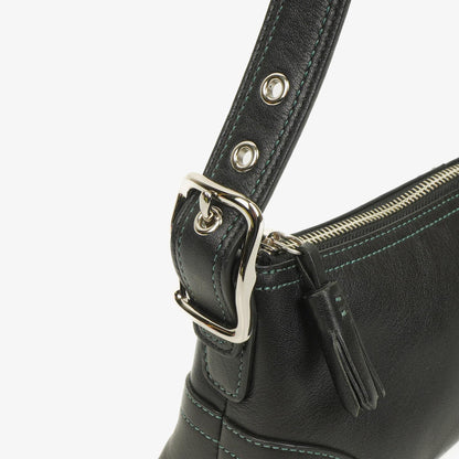 Coach Schultertasche aus schwarzem Leder