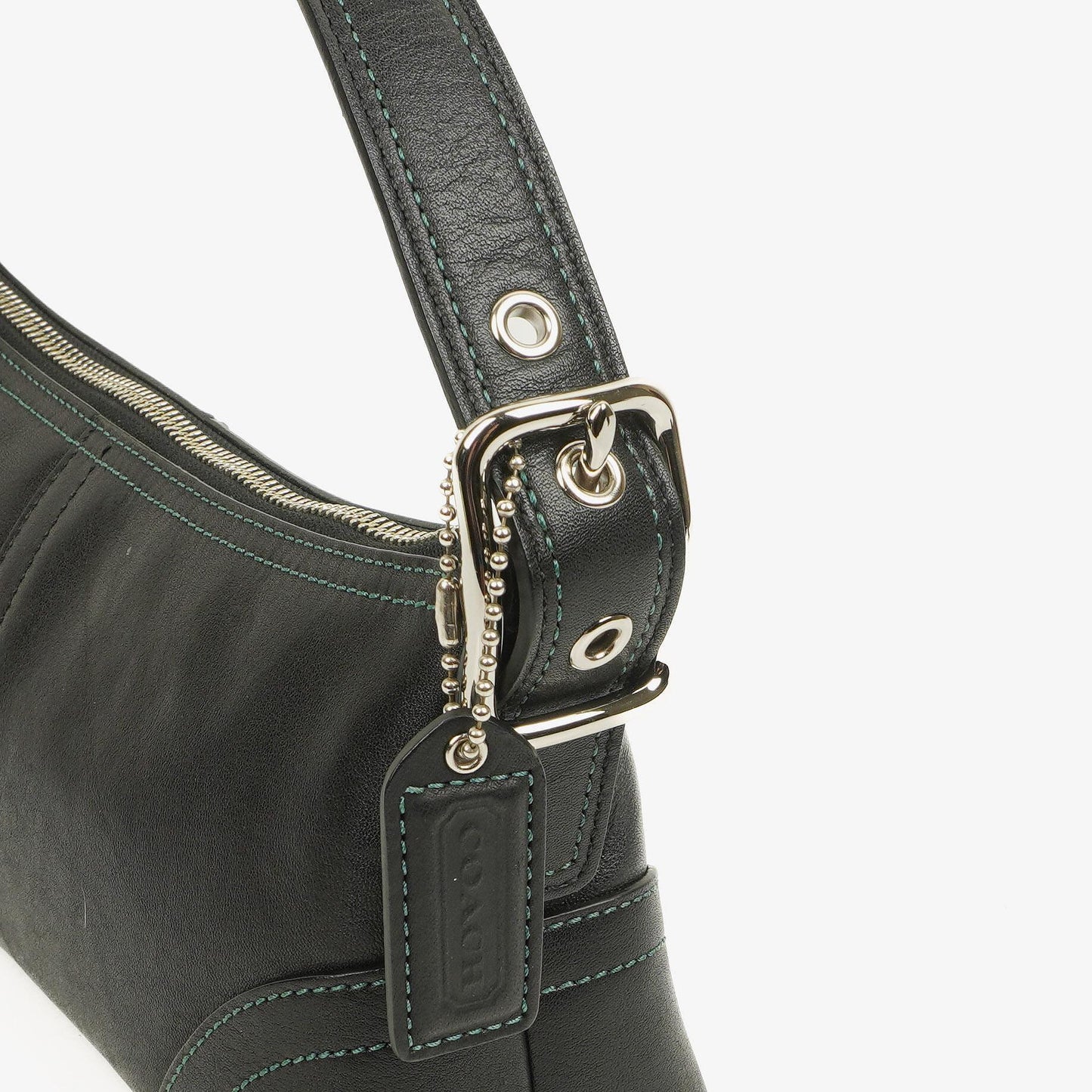 Coach Schultertasche aus schwarzem Leder