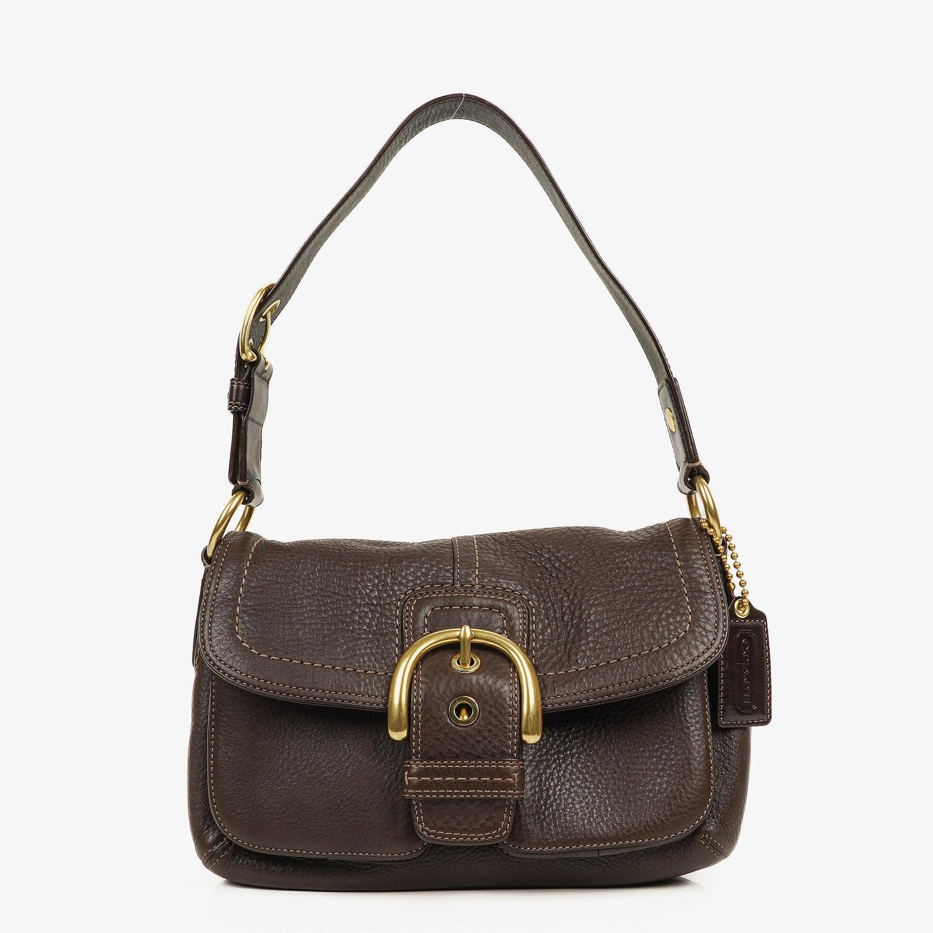 Coach Soho Schultertasche aus braunem Leder