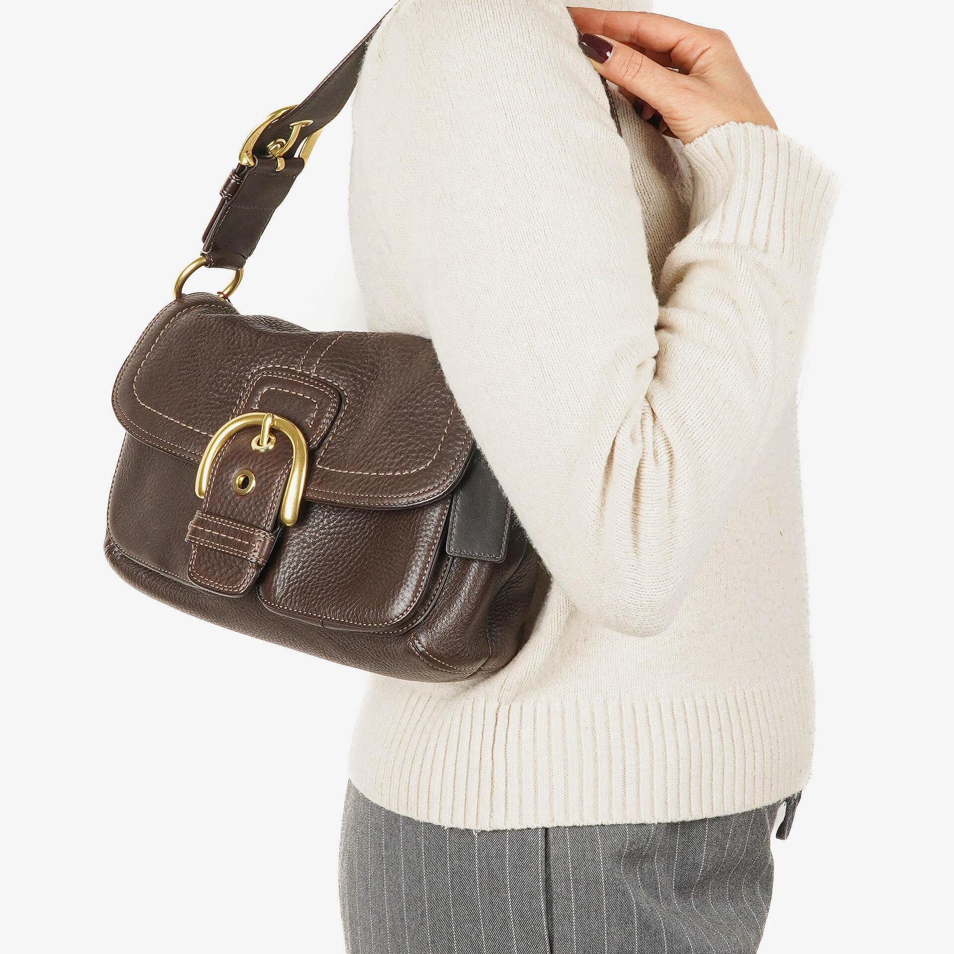Coach Soho Schultertasche aus braunem Leder