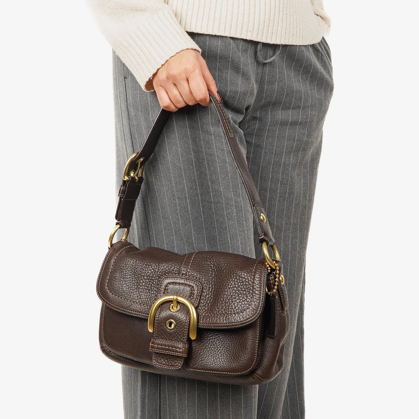 Coach Soho Schultertasche aus braunem Leder