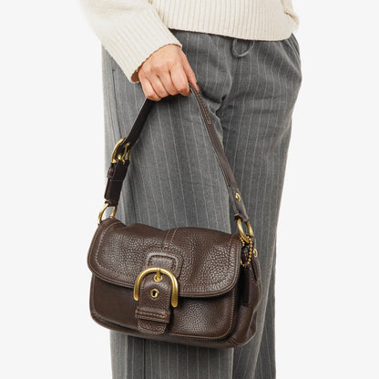 Coach Soho Schultertasche aus braunem Leder