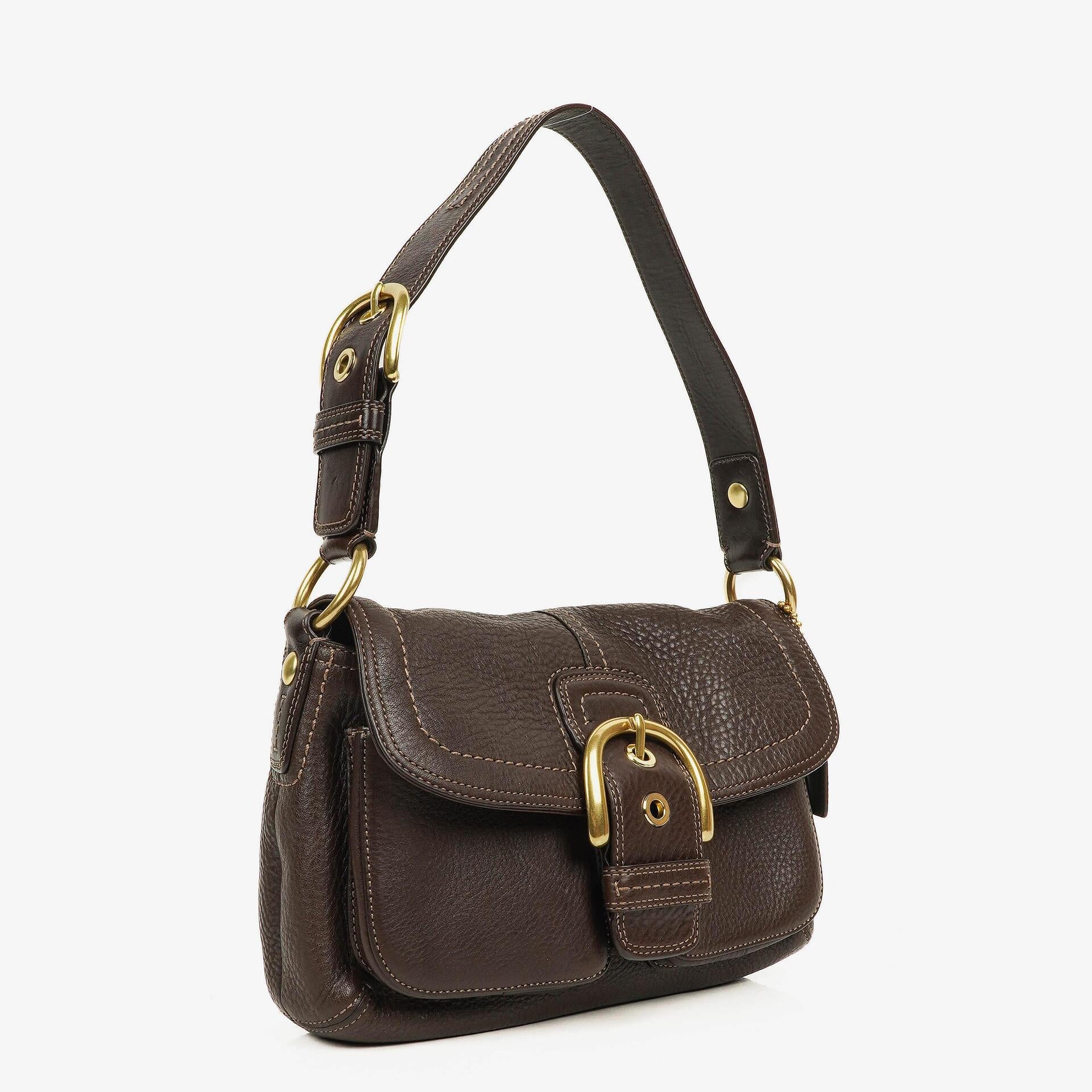 Coach Soho Schultertasche aus braunem Leder