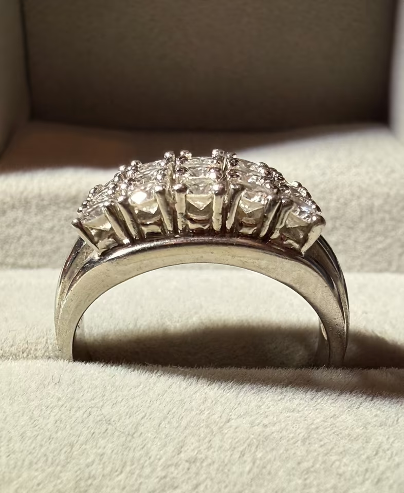 Brillantring 5 Diamanten in 585er Weißgold, Gr. 55