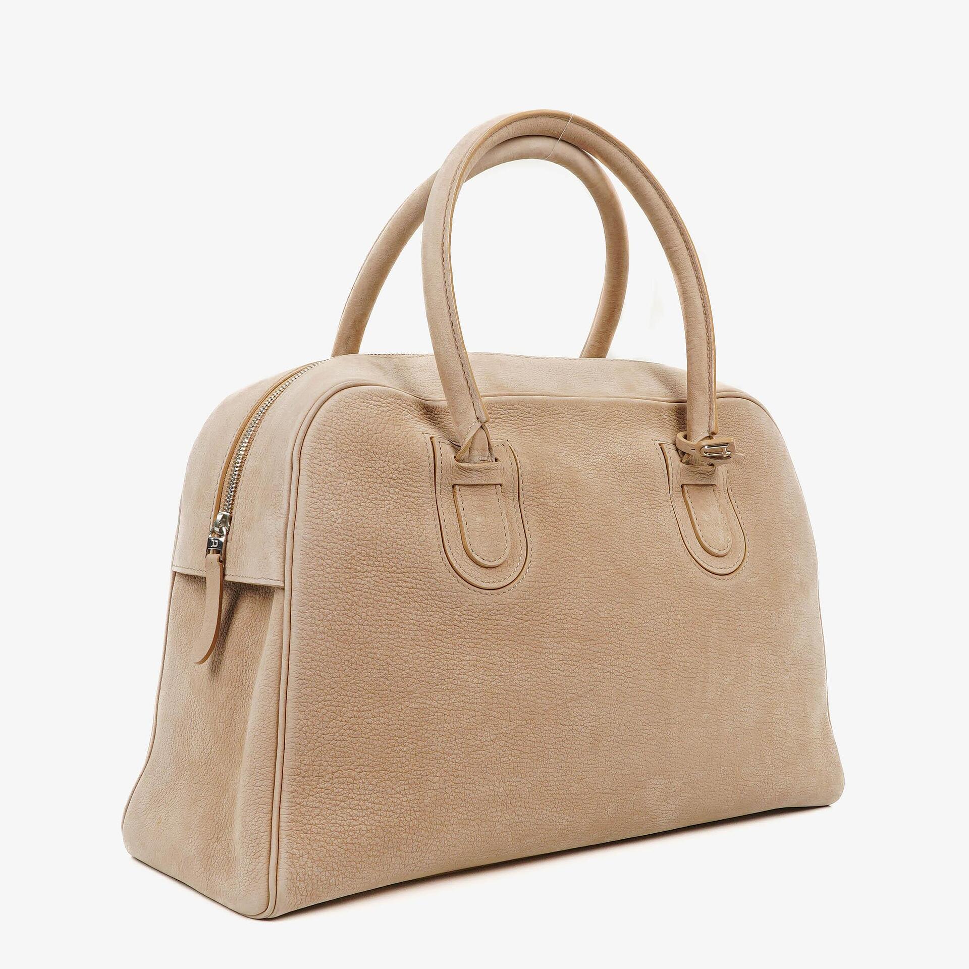 Delvaux Duffle Bag aus Santiag-Nubuk in Glaise mit Signature