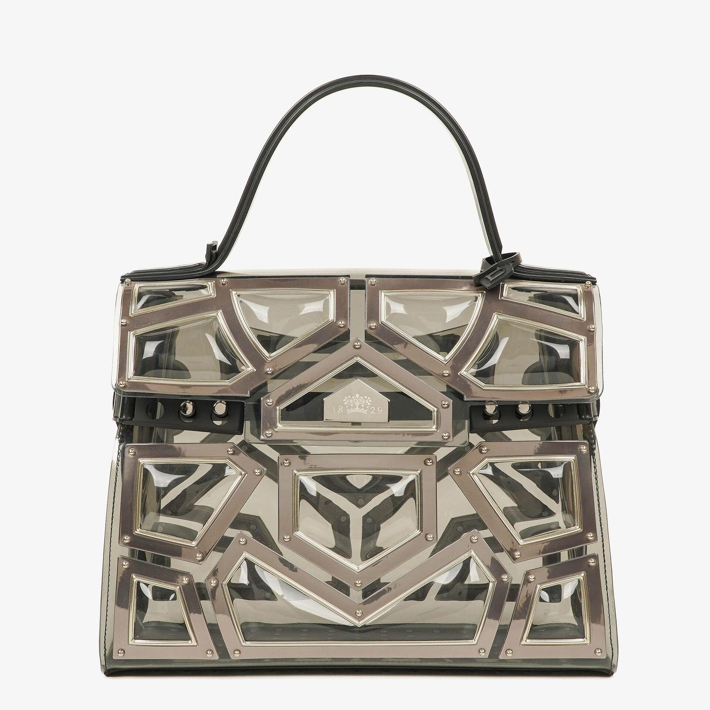 Delvaux Gladiator Tempete Satchel aus Vinyl in Antiksilber
