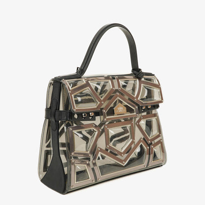 Delvaux Gladiator Tempete Satchel aus Vinyl in Antiksilber